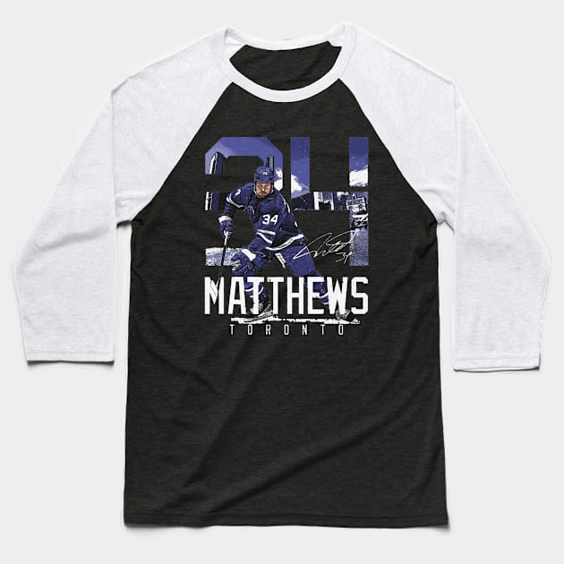 Auston Matthews Toronto Landmark Baseball T-Shirt by lavonneroberson